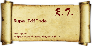 Rupa Tünde névjegykártya